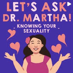 Let's Ask Dr Martha with Caricature of her. Text says Knowing your sexuality