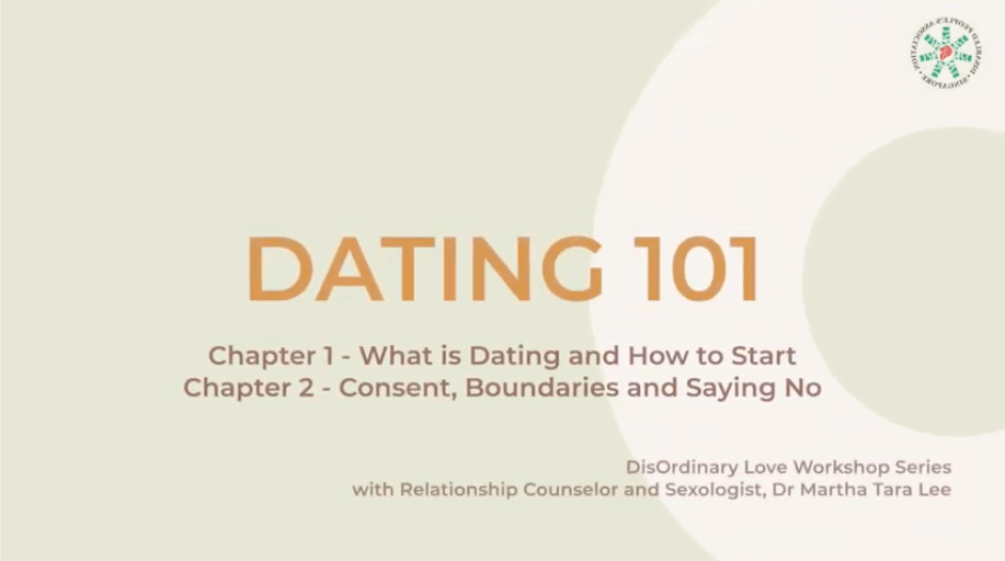 Text says Dating 101 with 2 chapters including What is Dating and Consent and boundaries