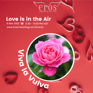 Text 'Viva La Vulva' with round visual of rose
