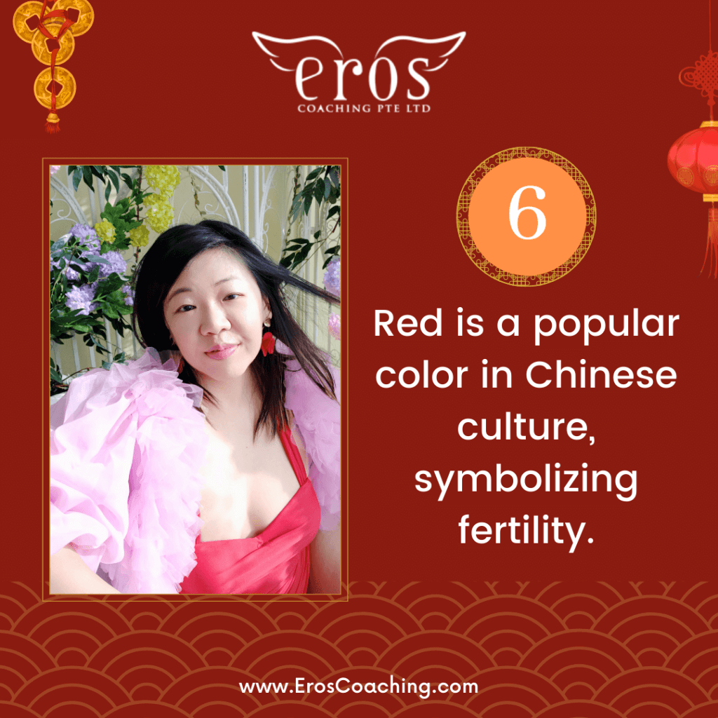 6. Red is a popular color in Chinese culture, symbolizing fertility.