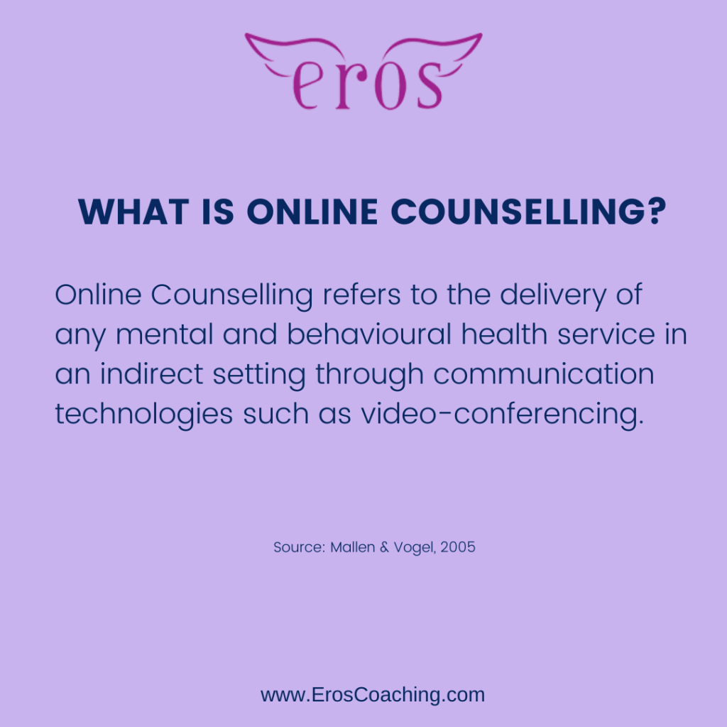 What is Online Counselling?  Online Counselling refers to the delivery of any mental and behavioural health service in an indirect setting through communication technologies such as video-conferencing.