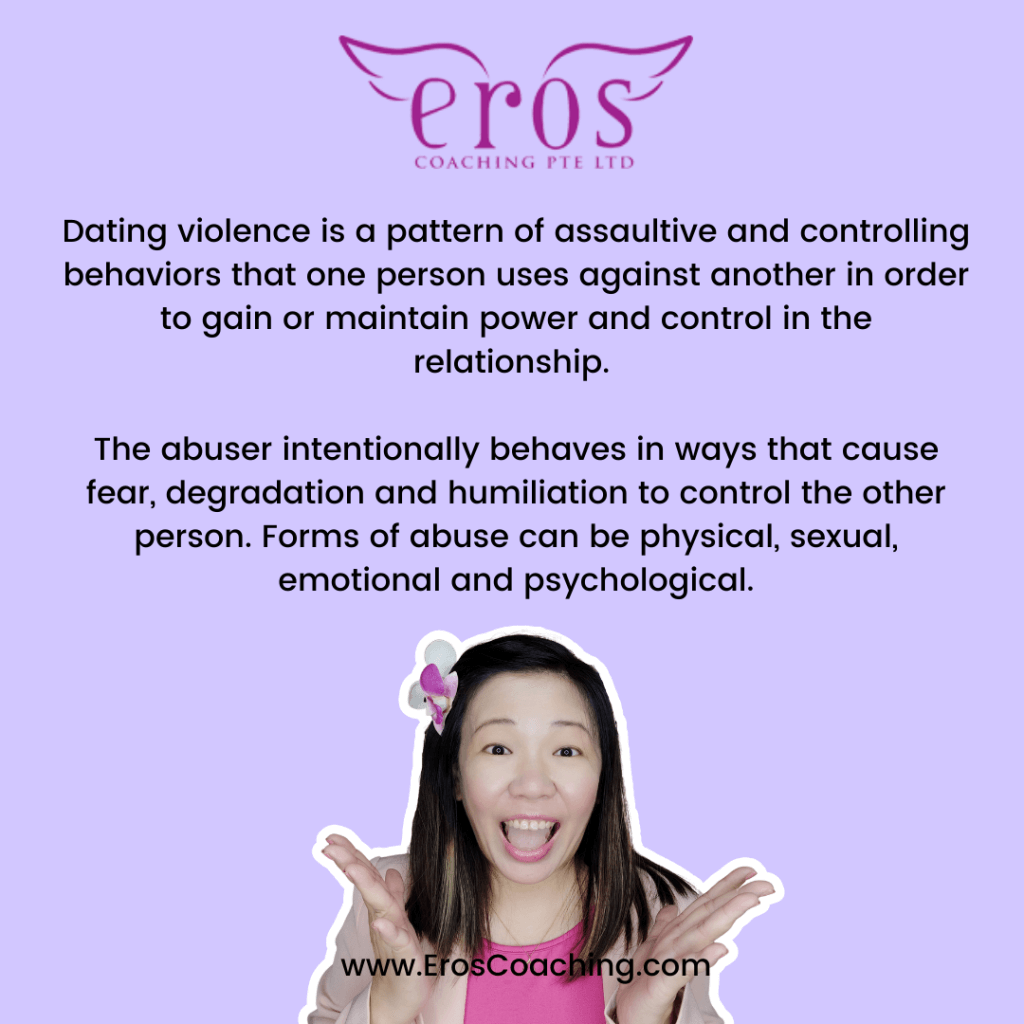 Dating violence is a pattern of assaultive and controlling behaviors that one person uses against another in order to gain or maintain power and control in the relationship. The abuser intentionally behaves in ways that cause fear, degradation and humiliation to control the other person. Forms of abuse can be physical, sexual, emotional and psychological.